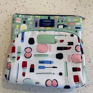CLINIQUE + KATE SPADE set of two make up bags